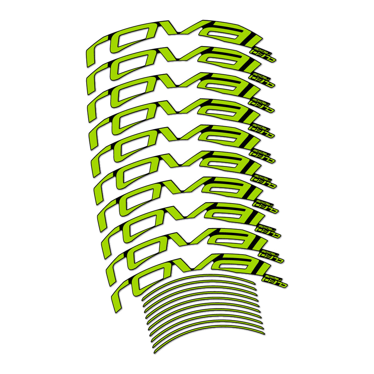 Lime Green decal for Roval CL 60 Rim Brake road wheel 60mm – bike sticker vinyl