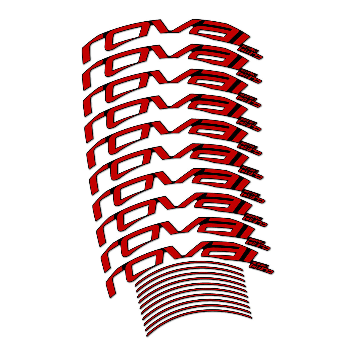 Medium Red decal for Roval CL 60 Rim Brake road wheel 60mm – bike sticker vinyl