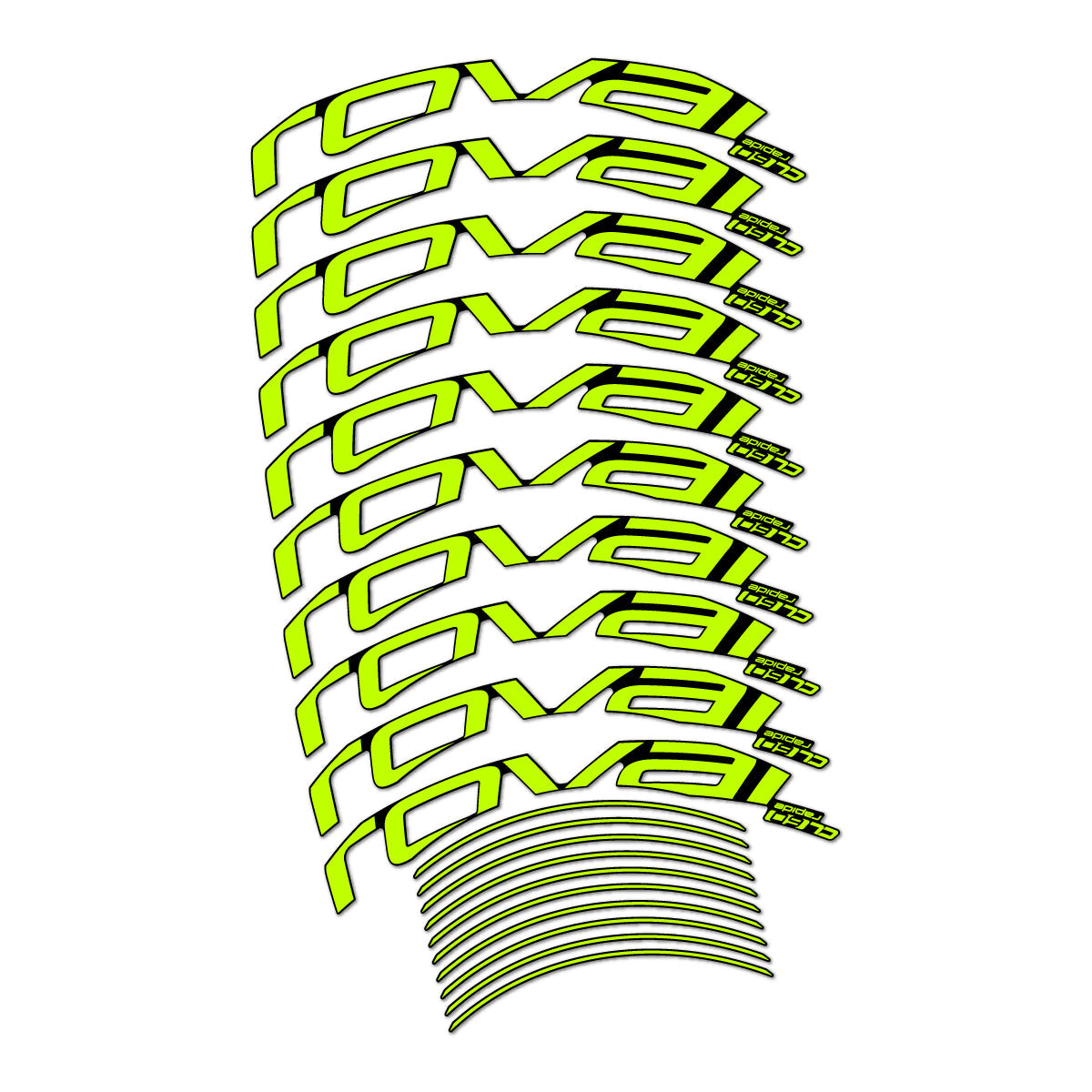 Lime Neon decal for Roval CL 60 Rim Brake road wheel 60mm – bike sticker vinyl