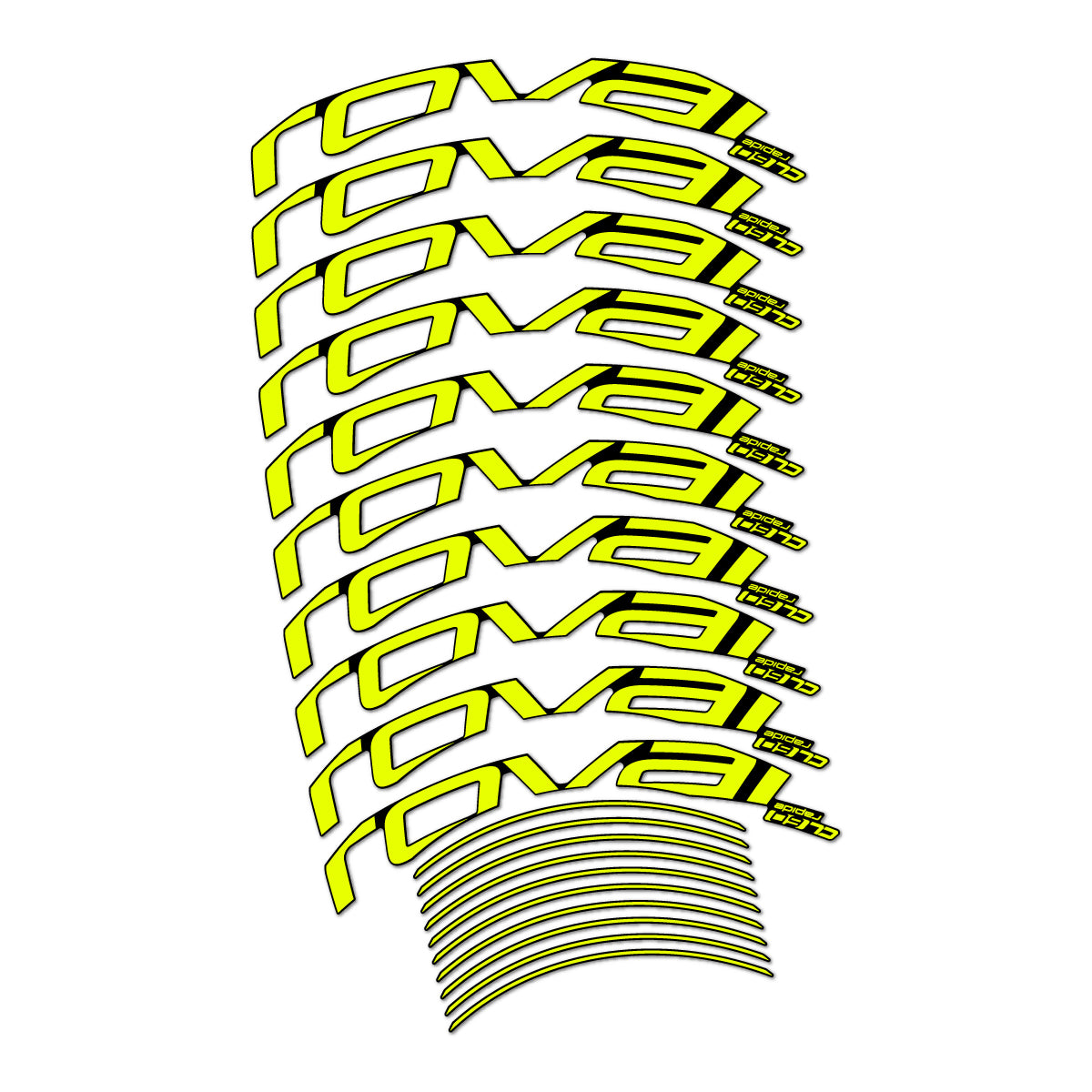 Neon Yellow decal for Roval CL 60 Rim Brake road wheel 60mm – bike sticker vinyl