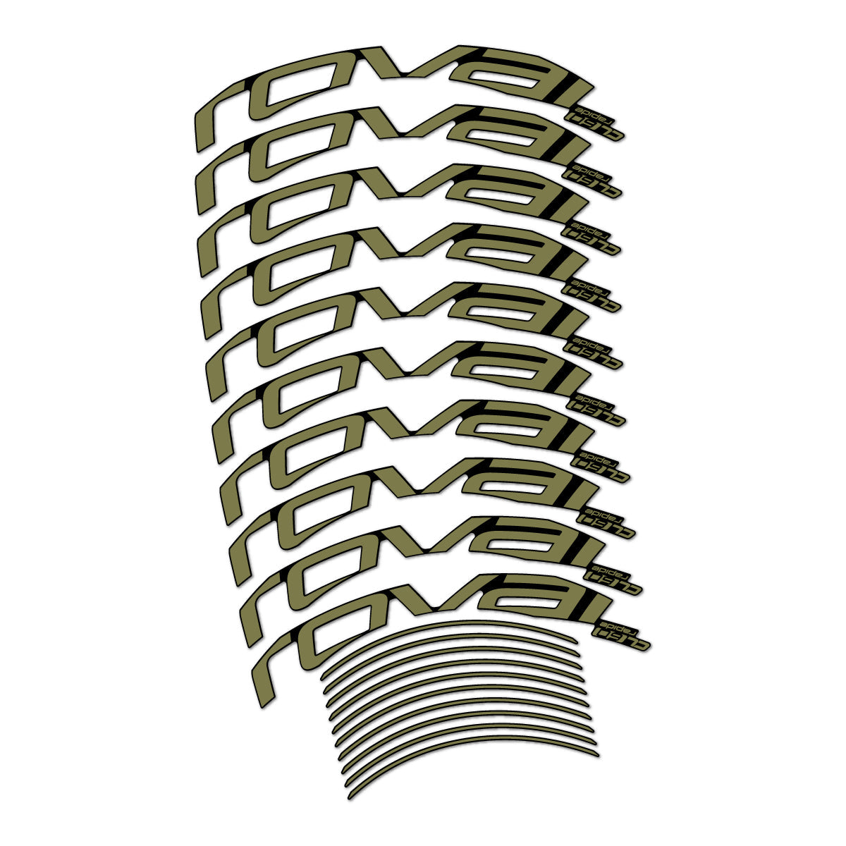 Khaki decal for Roval CL 60 Rim Brake road wheel 60mm – bike sticker vinyl