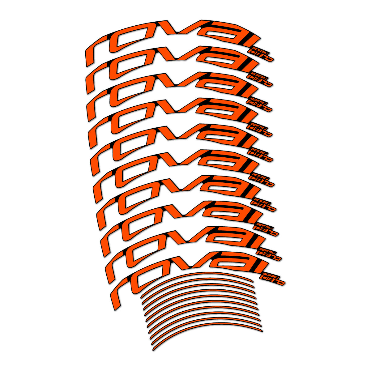 Stickers compatibles Roval CL 60 frein sur jante pour jantes route 60 mm – autocollants vinyle - Orange Fluo