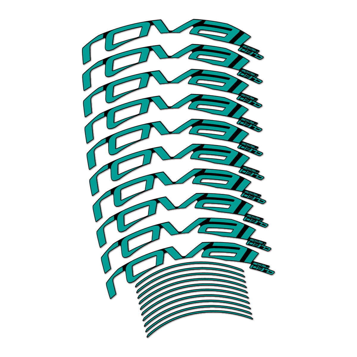 Petrol Turquoise decal for Roval CL 60 Rim Brake road wheel 60mm – bike sticker vinyl
