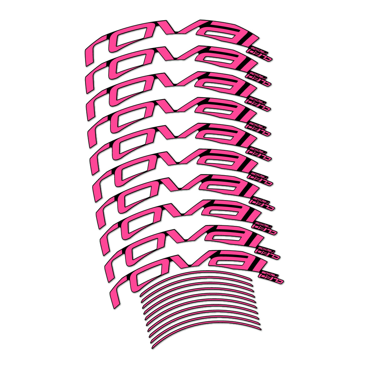 Stickers compatibles Roval CL 60 frein sur jante pour jantes route 60 mm – autocollants vinyle - Rose Bonbon