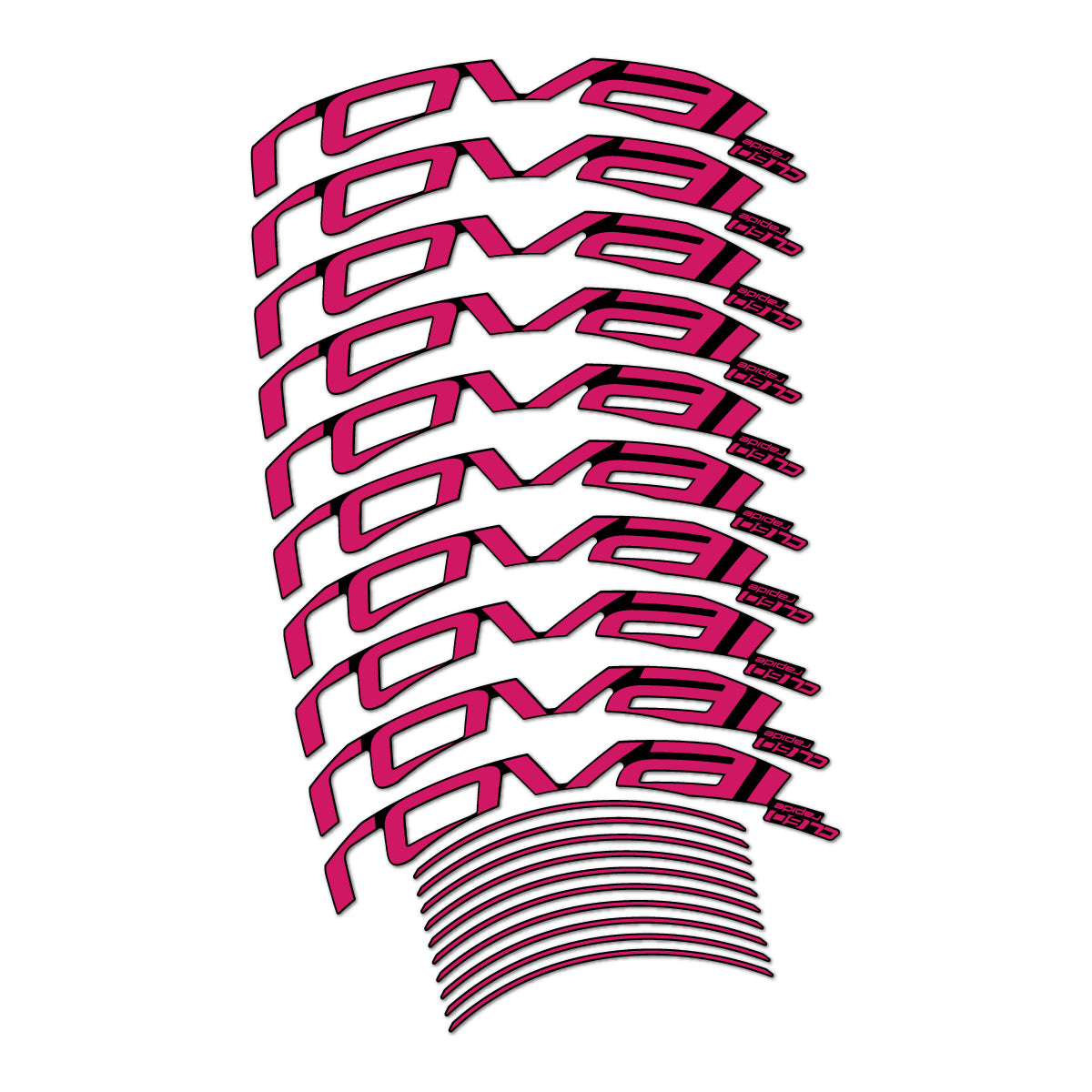 Stickers compatibles Roval CL 60 frein sur jante pour jantes route 60 mm – autocollants vinyle - Rose Foncé