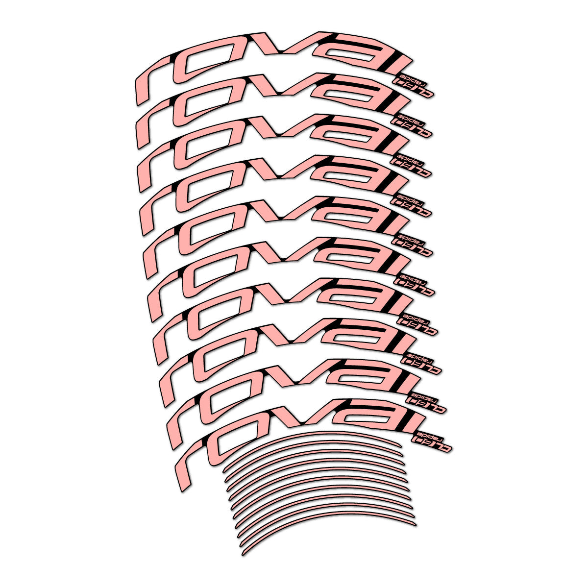 Salmon Pink decal for Roval CL 60 Rim Brake road wheel 60mm – bike sticker vinyl