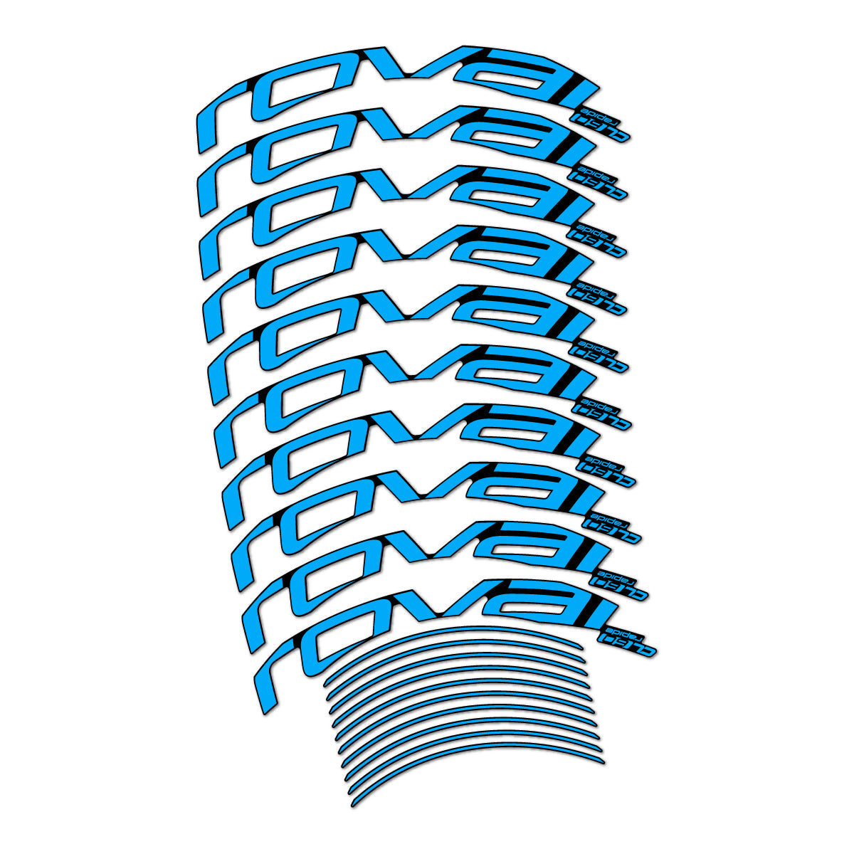 Light Blue decal for Roval CL 60 Rim Brake road wheel 60mm – bike sticker vinyl
