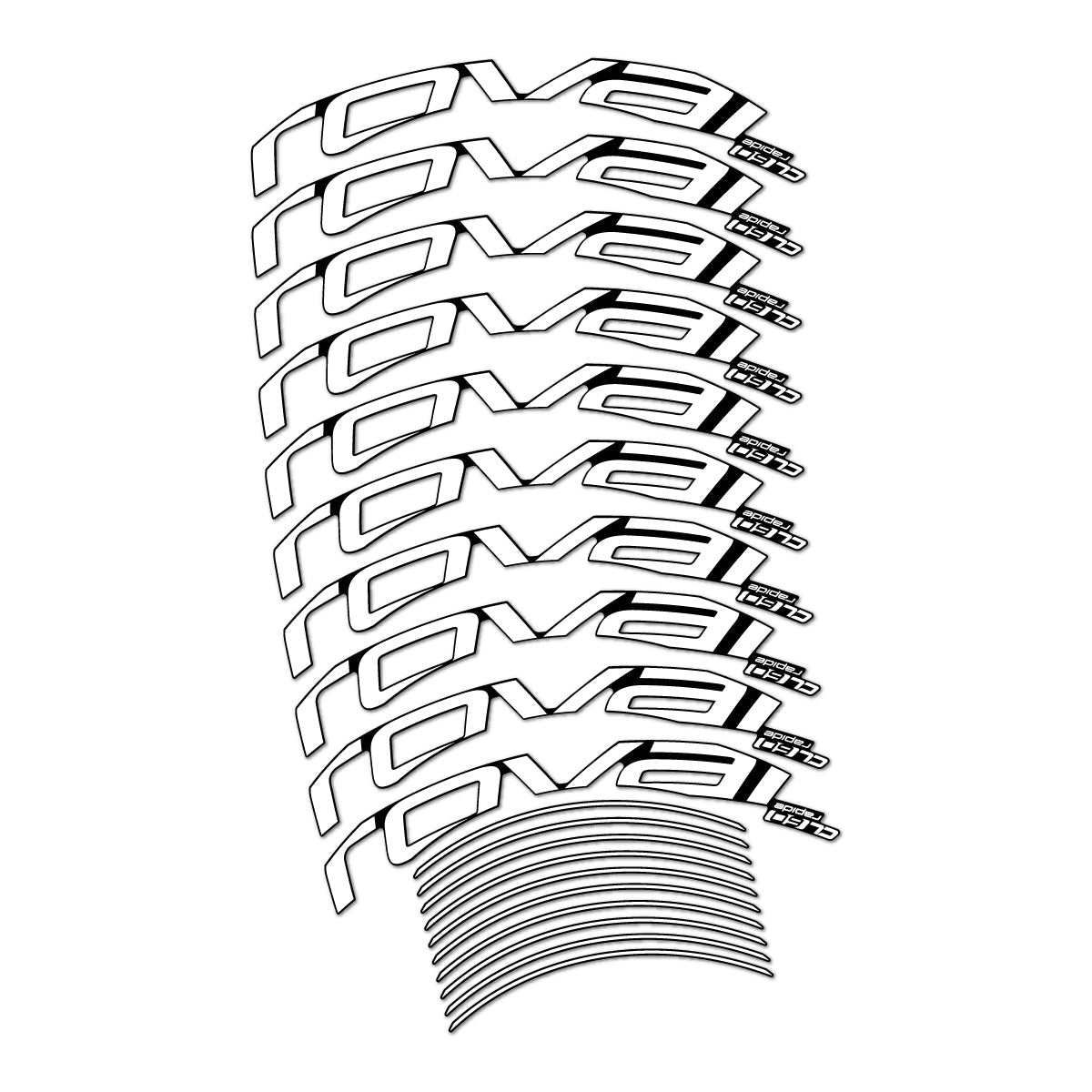 White decal for Roval CL 60 Rim Brake road wheel 60mm – bike sticker vinyl