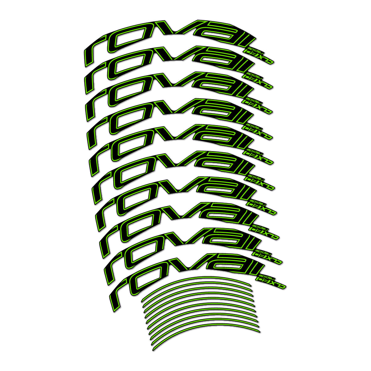 Apple Green decal for Roval CLX 60 Rim Brake road wheel 60mm – bike sticker vinyl