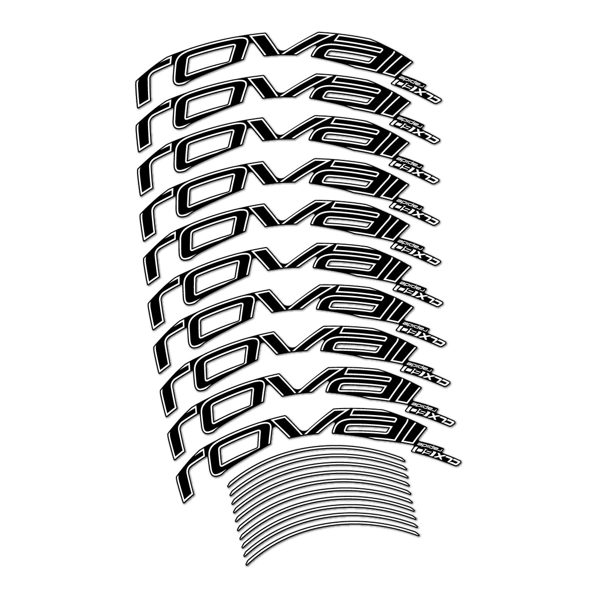 Stickers compatibles Roval CLX 60 frein sur jante pour jantes route 60 mm – autocollants vinyle - Blanc