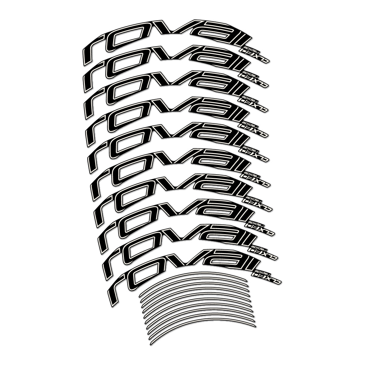 Stickers compatibles Roval CLX 60 frein sur jante pour jantes route 60 mm – autocollants vinyle - Blanc Cassé