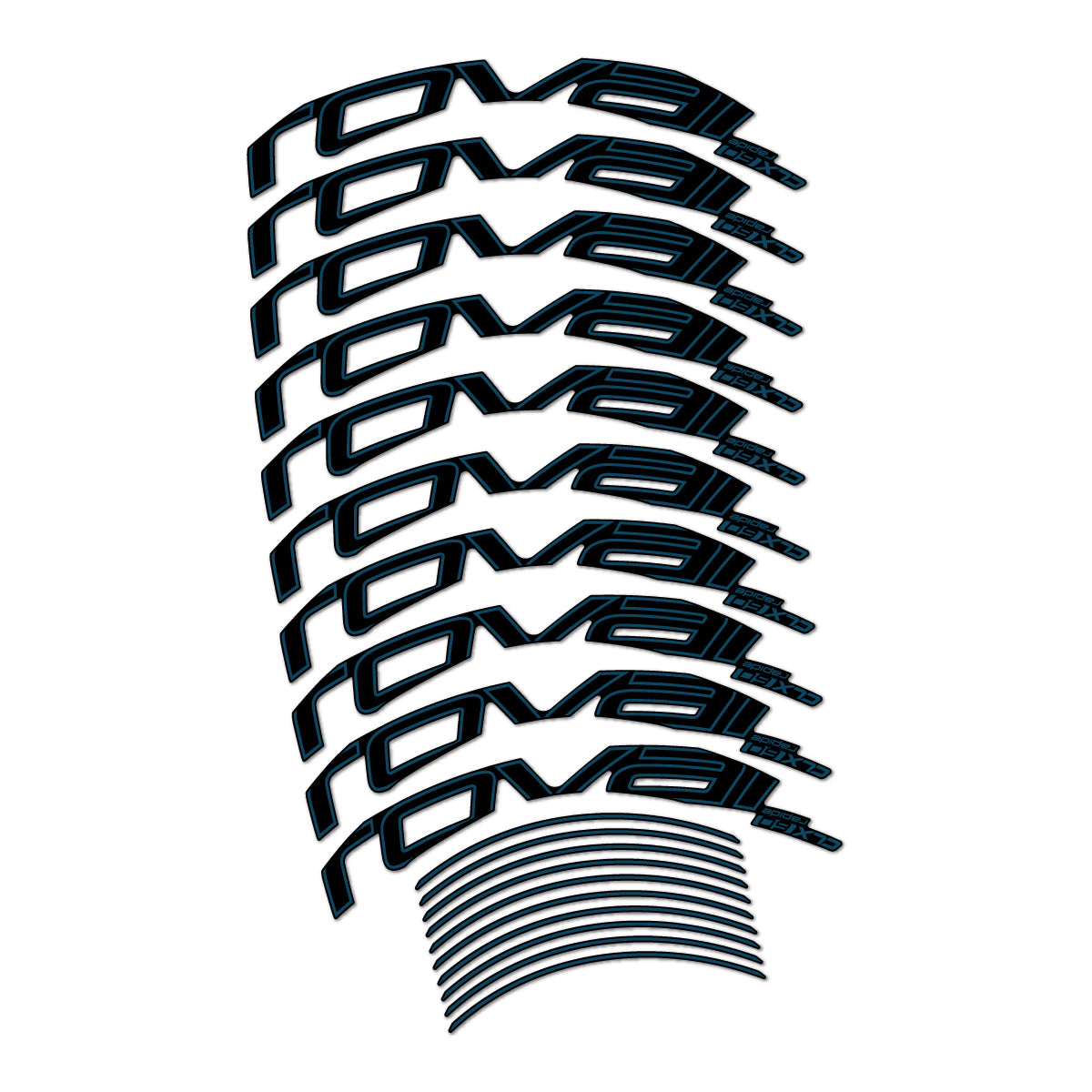 Stickers compatibles Roval CLX 60 frein sur jante pour jantes route 60 mm – autocollants vinyle - Bleu Lac Foncé