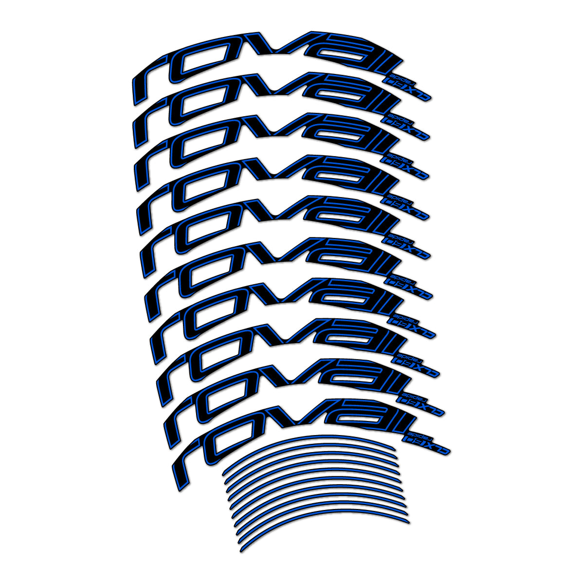 Stickers compatibles Roval CLX 60 frein sur jante pour jantes route 60 mm – autocollants vinyle - Bleu Mer