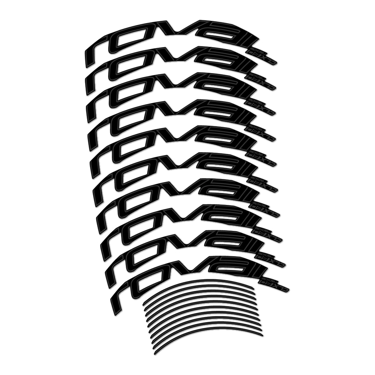 Stickers compatibles Roval CLX 60 frein sur jante pour jantes route 60 mm – autocollants vinyle - Gris Anthracite