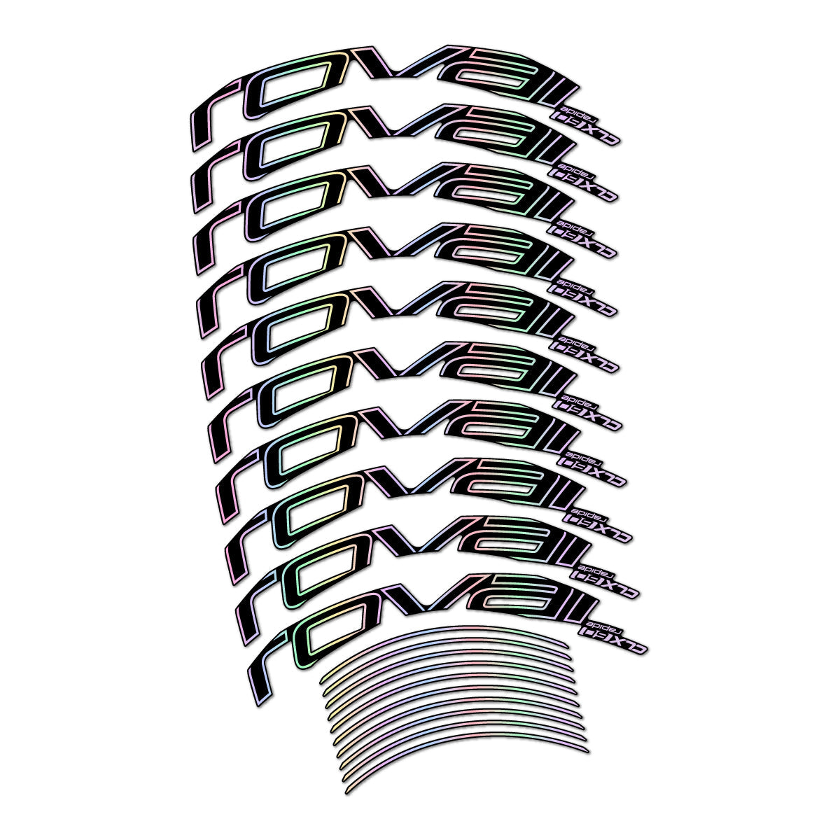 Hollographic decal for Roval CLX 60 Rim Brake road wheel 60mm – bike sticker vinyl
