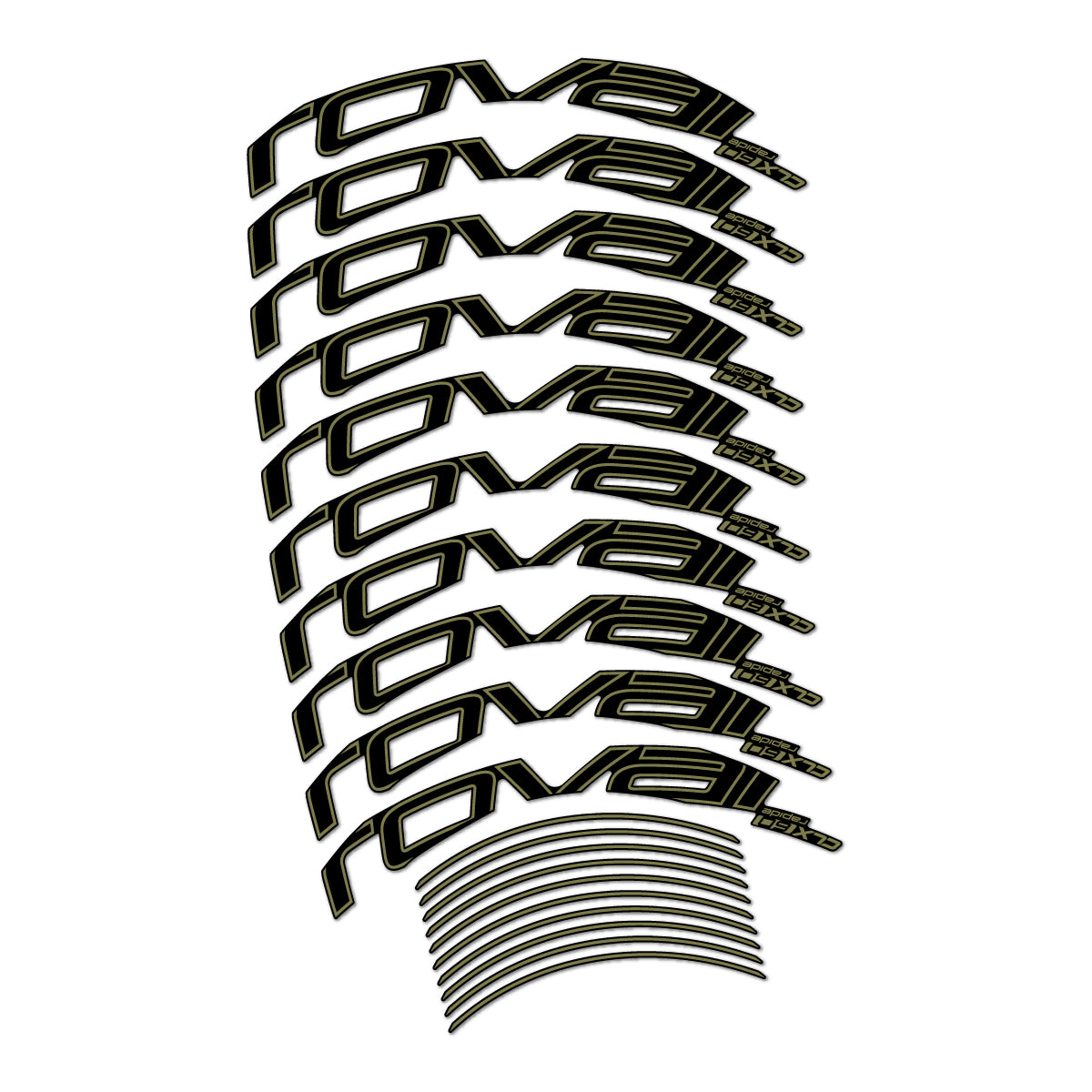Stickers compatibles Roval CLX 60 frein sur jante pour jantes route 60 mm – autocollants vinyle - Kaki