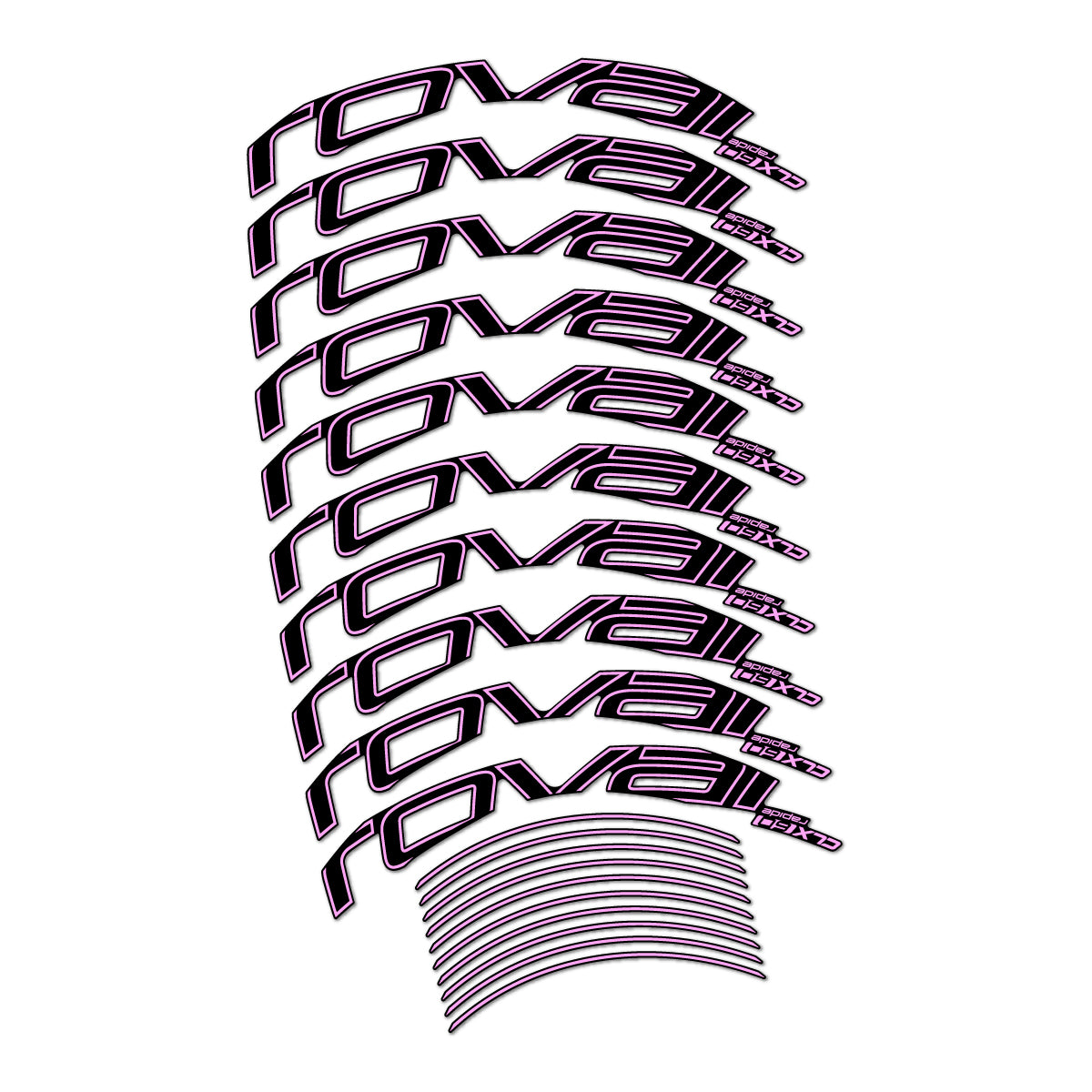 Stickers compatibles Roval CLX 60 frein sur jante pour jantes route 60 mm – autocollants vinyle - Lilas Clair
