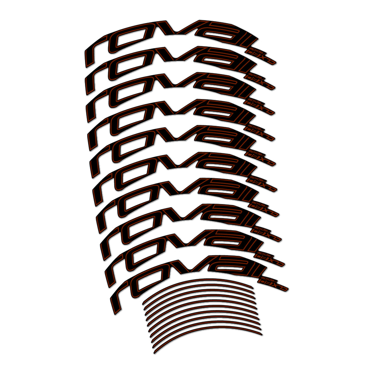 Stickers compatibles Roval CLX 60 frein sur jante pour jantes route 60 mm – autocollants vinyle - Marron