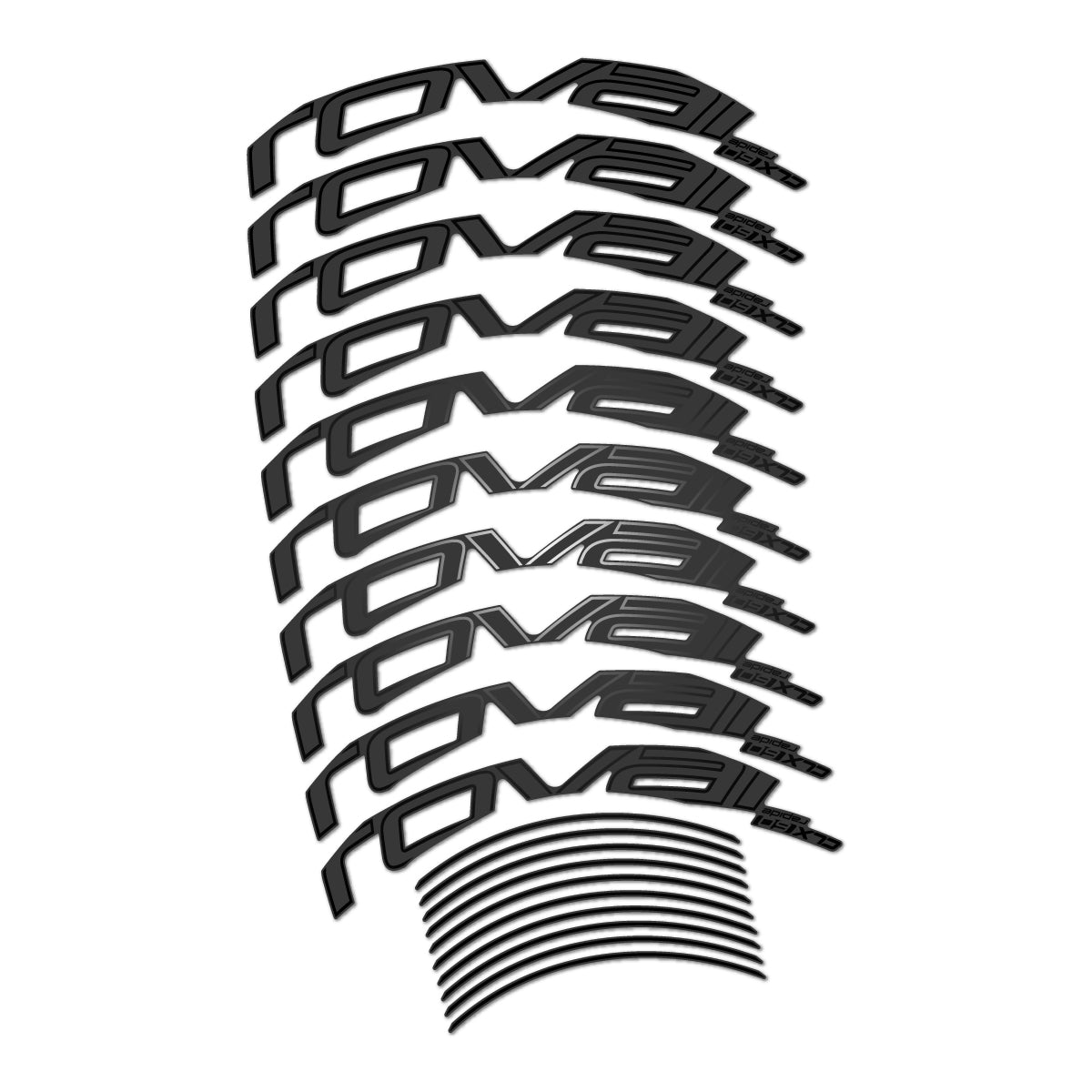 Stickers compatibles Roval CLX 60 frein sur jante pour jantes route 60 mm – autocollants vinyle - Noir