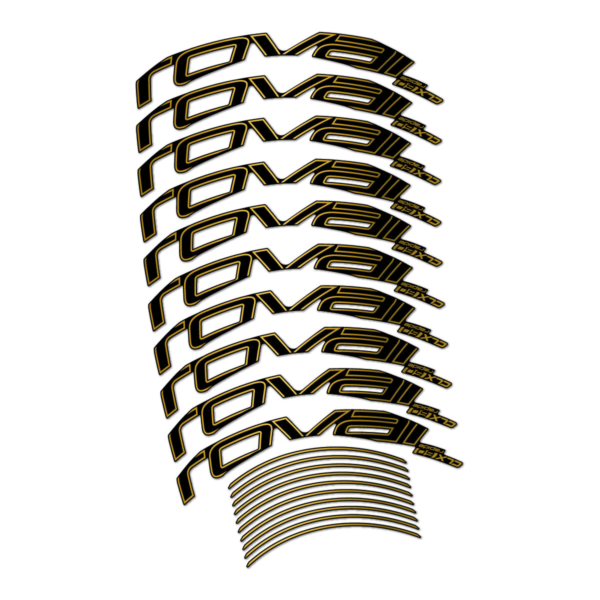 Stickers compatibles Roval CLX 60 frein sur jante pour jantes route 60 mm – autocollants vinyle - Or