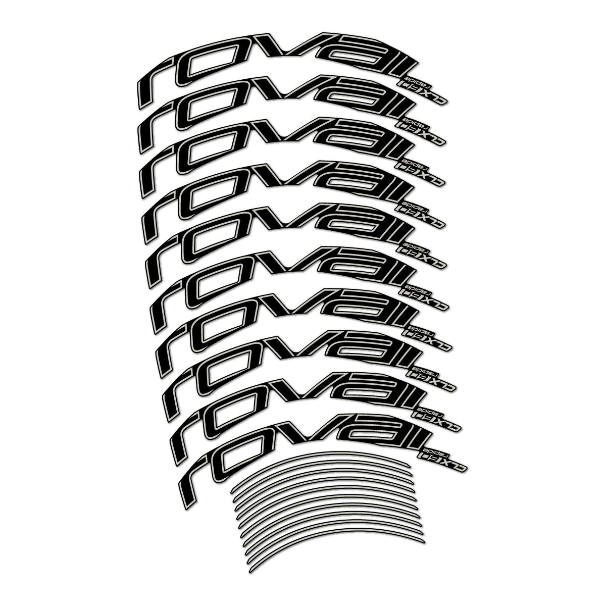 Light Grey decal for Roval CLX 60 Rim Brake road wheel 60mm – bike sticker vinyl