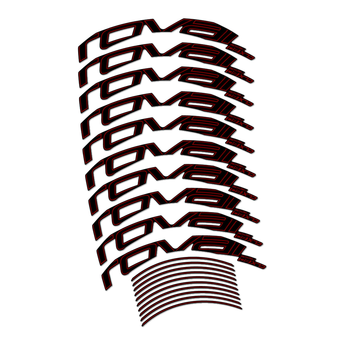 Stickers compatibles Roval CLX 60 frein sur jante pour jantes route 60 mm – autocollants vinyle - Rouge Bordeaux