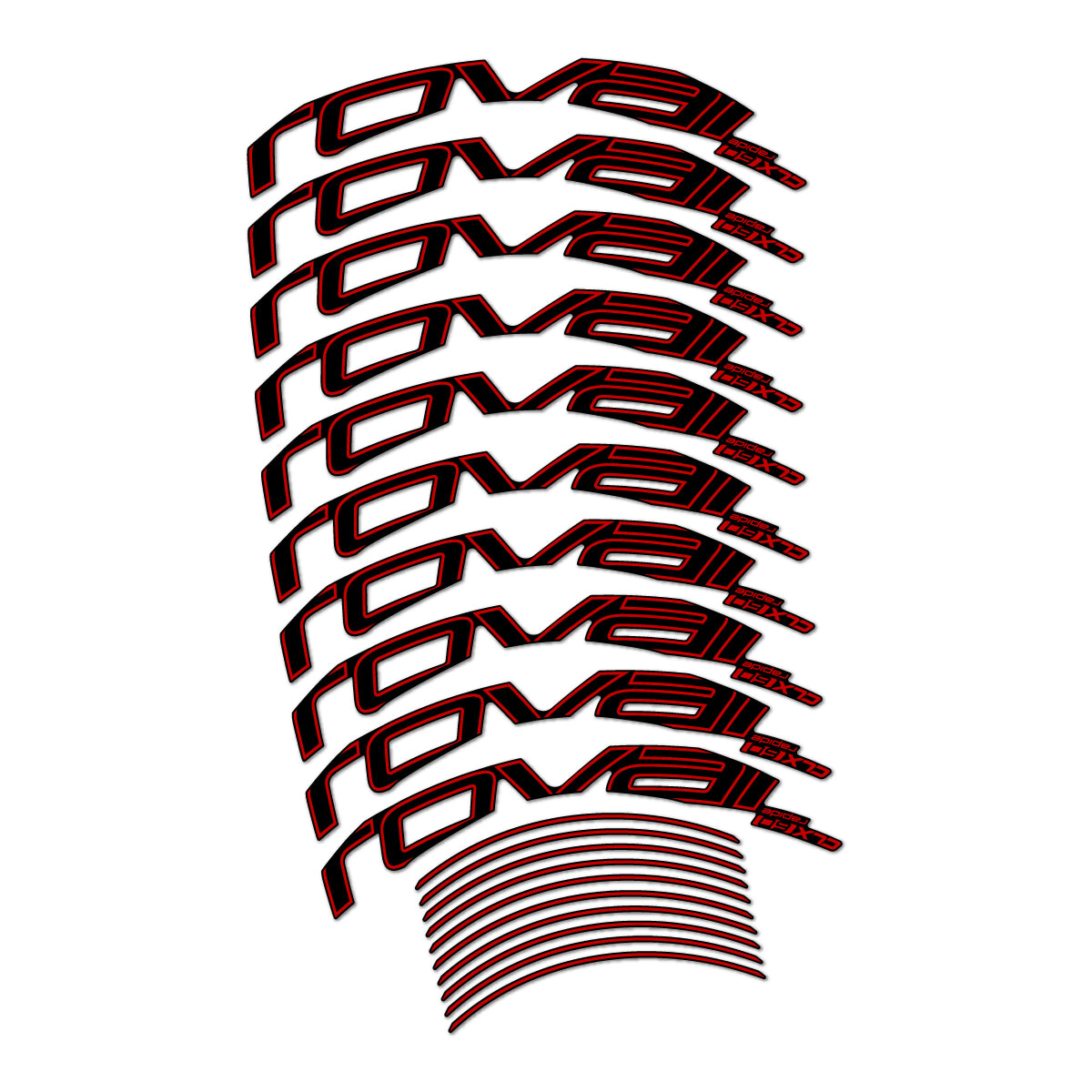 Stickers compatibles Roval CLX 60 frein sur jante pour jantes route 60 mm – autocollants vinyle - Rouge Moyen