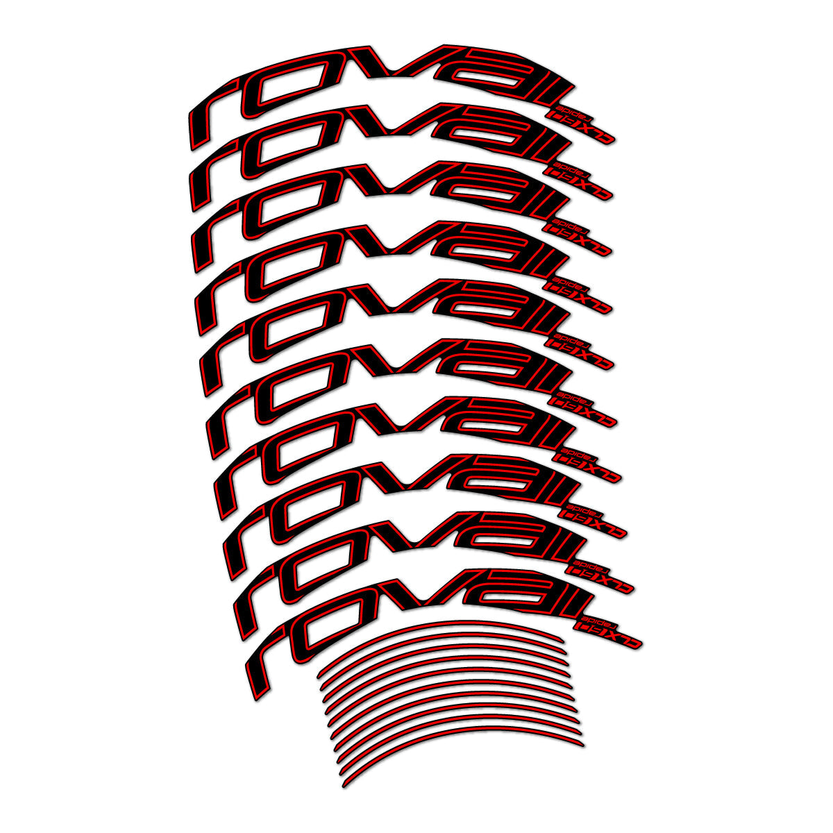 Red decal for Roval CLX 60 Rim Brake road wheel 60mm – bike sticker vinyl