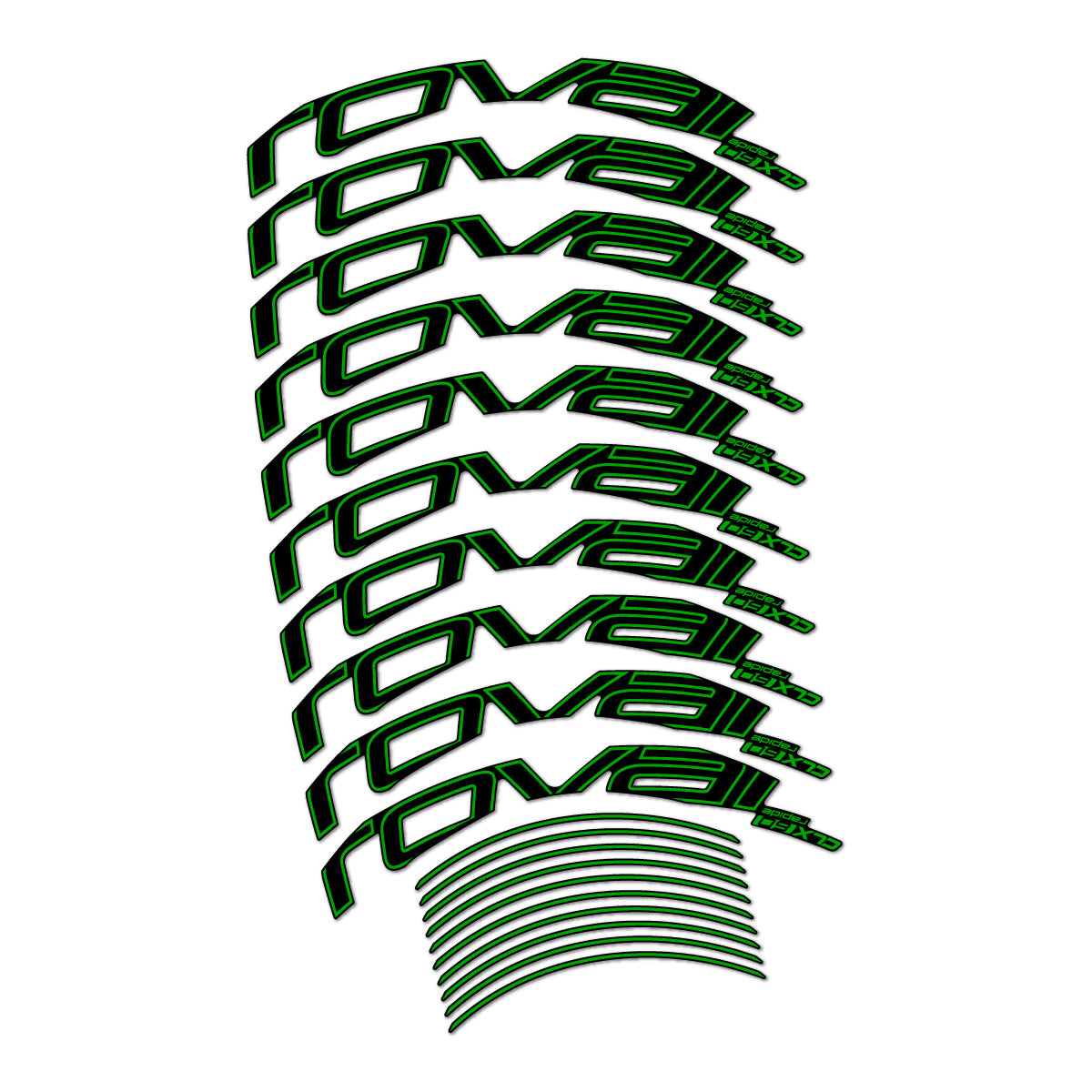Stickers compatibles Roval CLX 60 frein sur jante pour jantes route 60 mm – autocollants vinyle - Vert