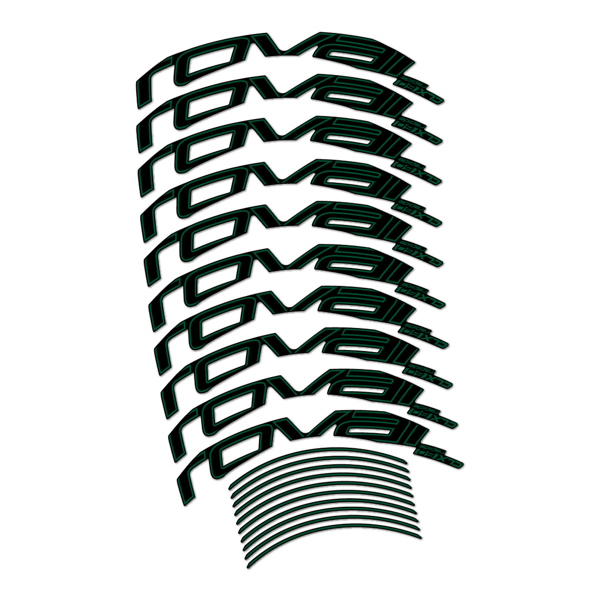 Stickers compatibles Roval CLX 60 frein sur jante pour jantes route 60 mm – autocollants vinyle - Vert Foncé