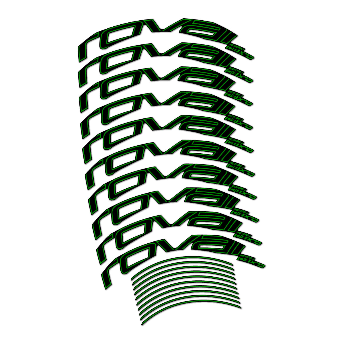 Stickers compatibles Roval CLX 60 frein sur jante pour jantes route 60 mm – autocollants vinyle - Vert Moyen