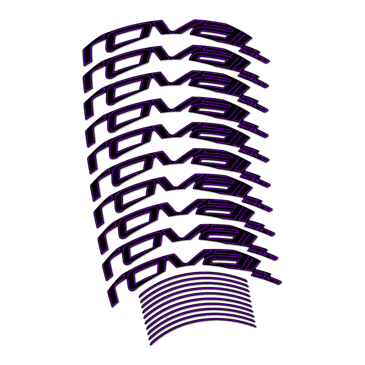 Stickers compatibles Roval CLX 60 frein sur jante pour jantes route 60 mm – autocollants vinyle - Violet