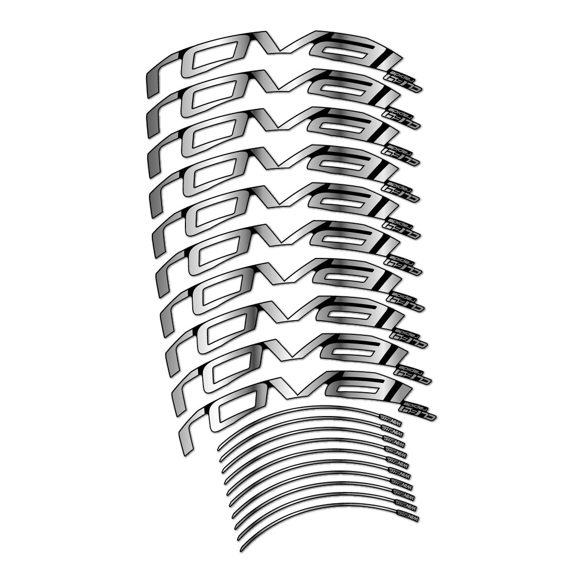 Chrome Silver decal for Roval CL 64 Rim Brake road wheel 64mm – bike sticker vinyl