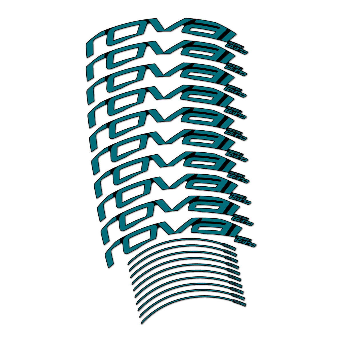 Dark Turquoise decal for Roval CL 64 Rim Brake road wheel 64mm – bike sticker vinyl