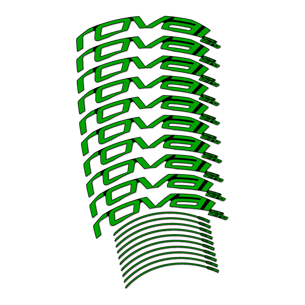 Green decal for Roval CL 64 Rim Brake road wheel 64mm – bike sticker vinyl