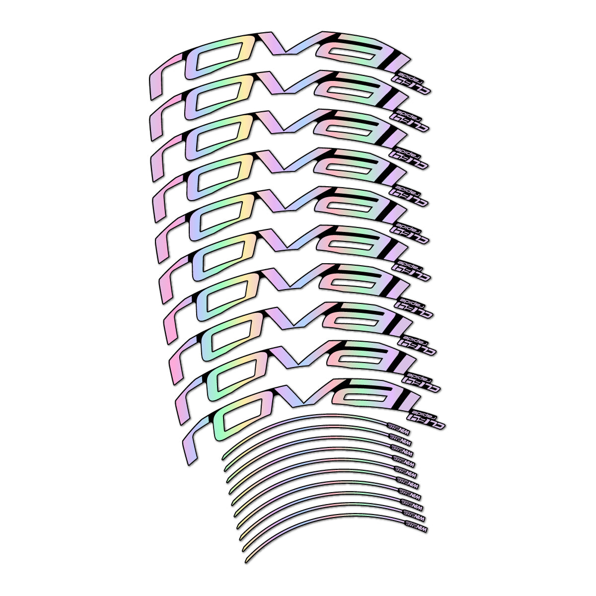 Stickers compatibles Roval CL 64 frein sur jante pour jantes route 64 mm – autocollants vinyle - Holographique