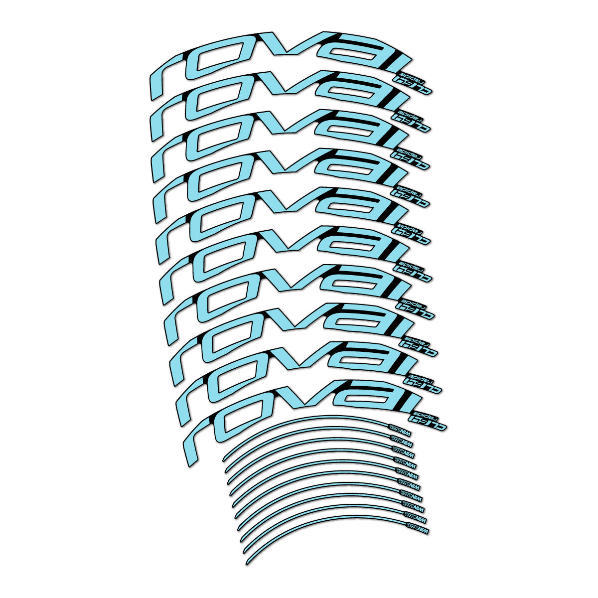 Sky Blue decal for Roval CL 64 Rim Brake road wheel 64mm – bike sticker vinyl