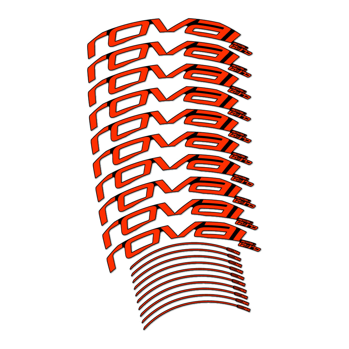 Luminous Orange decal for Roval CL 64 Rim Brake road wheel 64mm – bike sticker vinyl