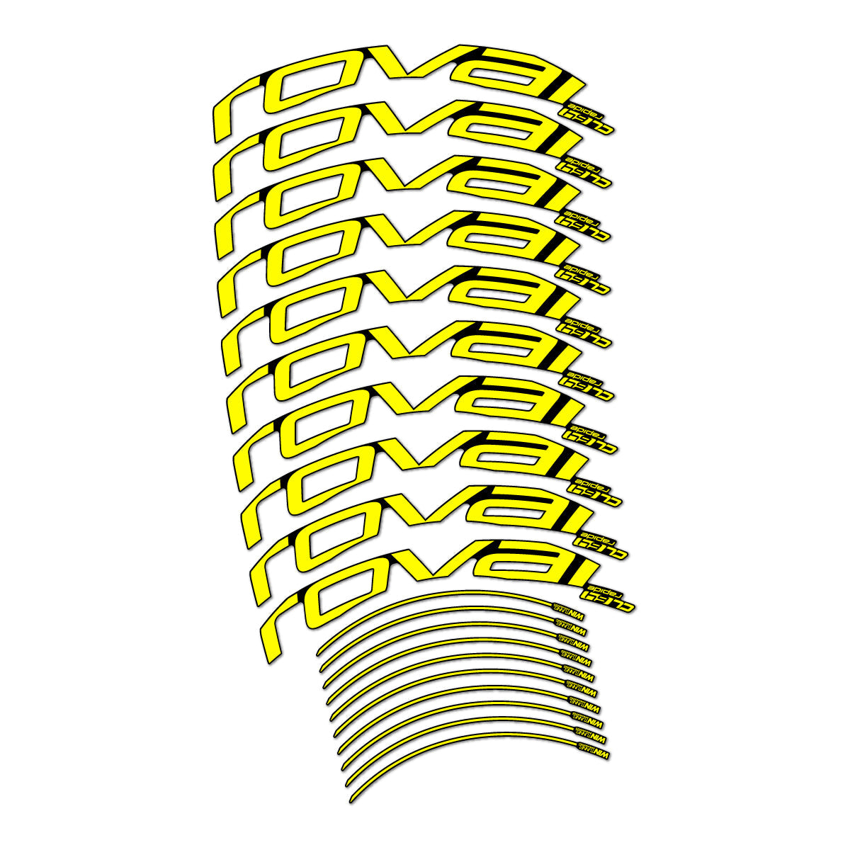 Lemon Yellow decal for Roval CL 64 Rim Brake road wheel 64mm – bike sticker vinyl