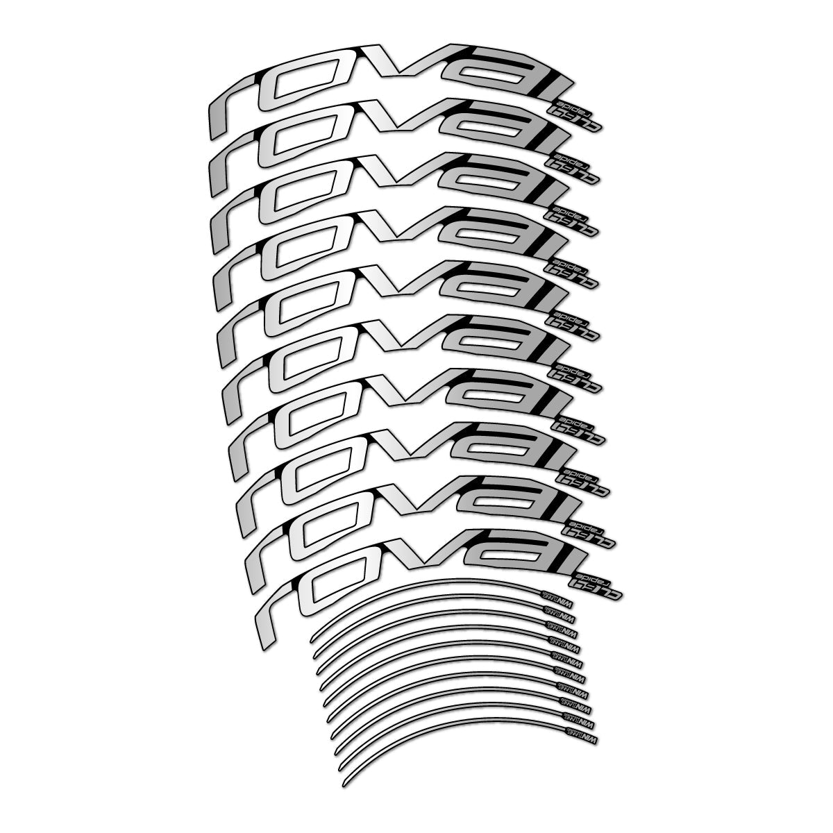 Light Silver decal for Roval CL 64 Rim Brake road wheel 64mm – bike sticker vinyl