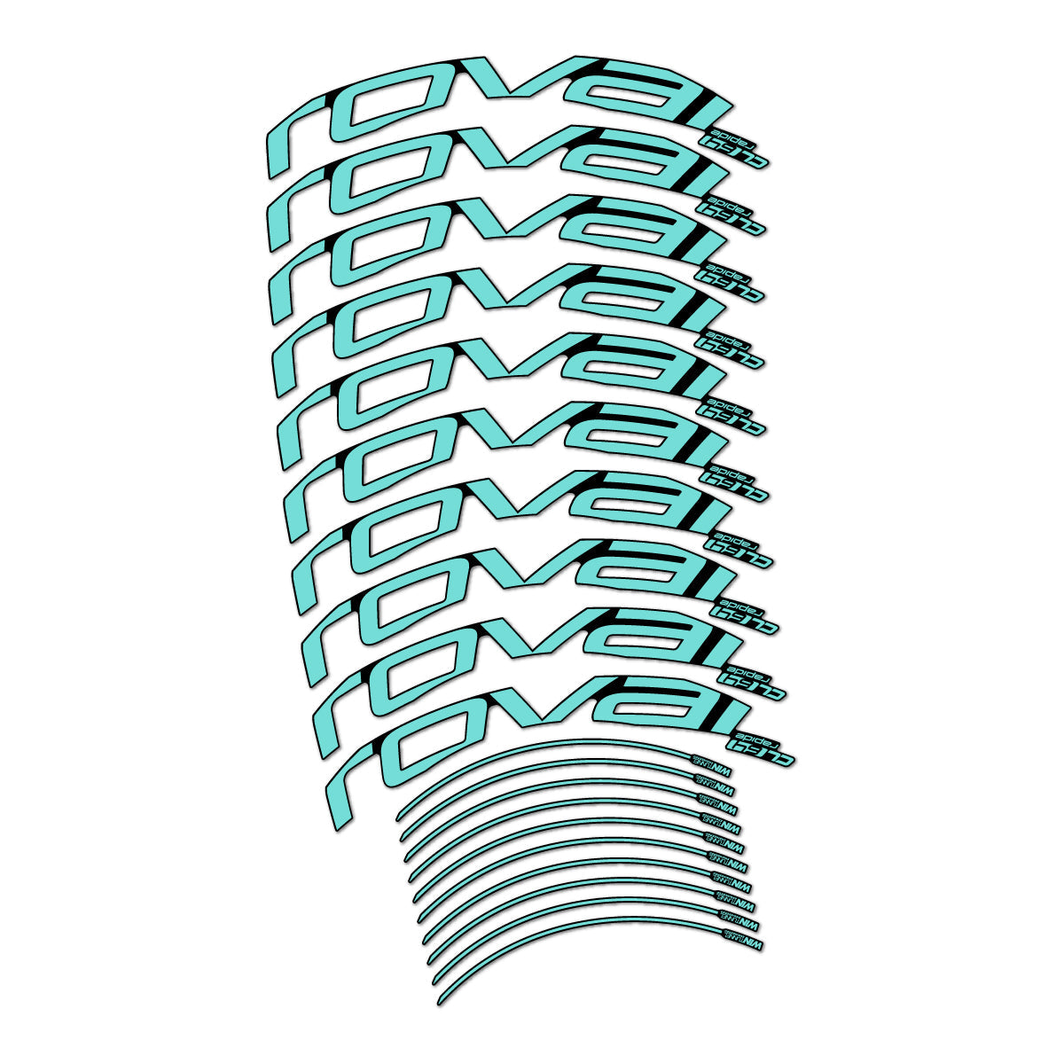 Blue Green decal for Roval CL 64 Rim Brake road wheel 64mm – bike sticker vinyl