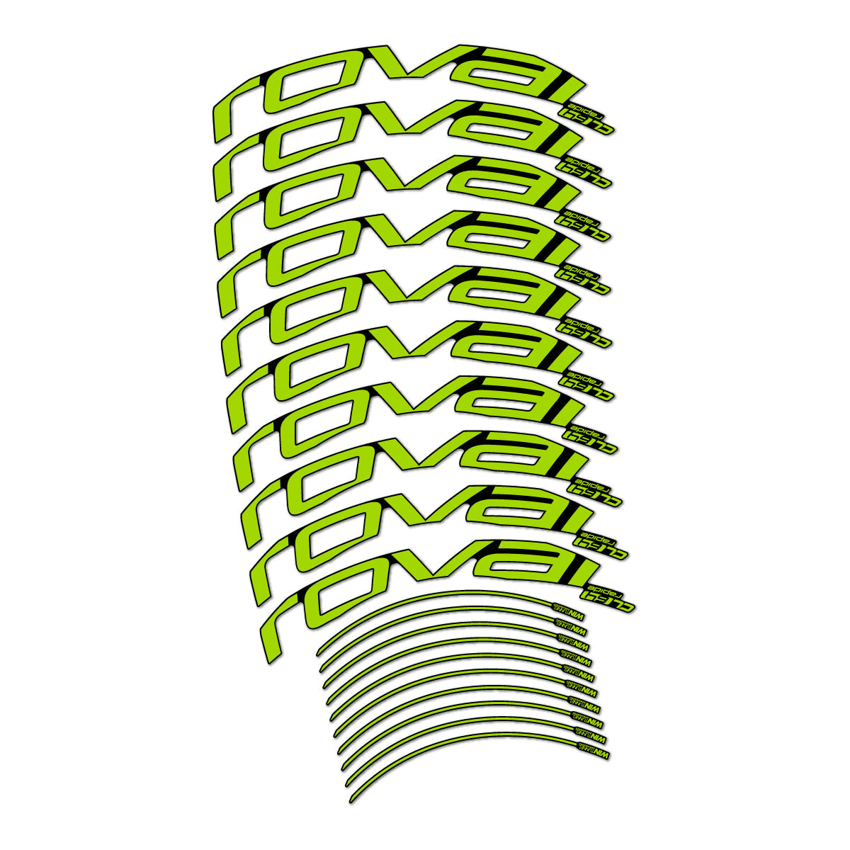Lime Green decal for Roval CL 64 Rim Brake road wheel 64mm – bike sticker vinyl