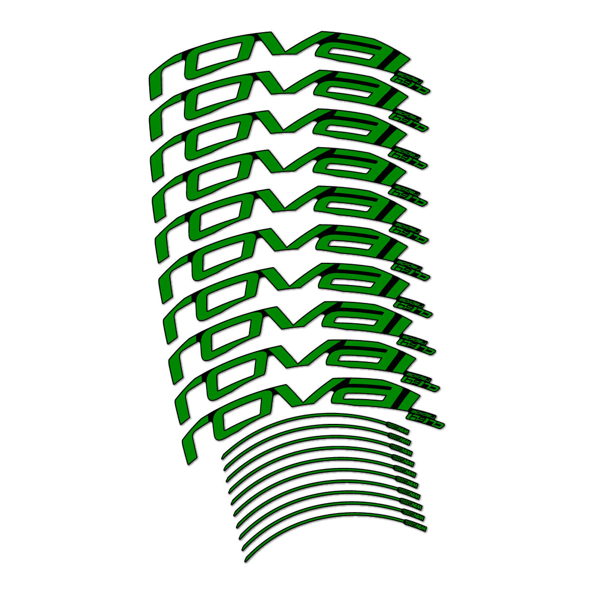 Medium Green decal for Roval CL 64 Rim Brake road wheel 64mm – bike sticker vinyl
