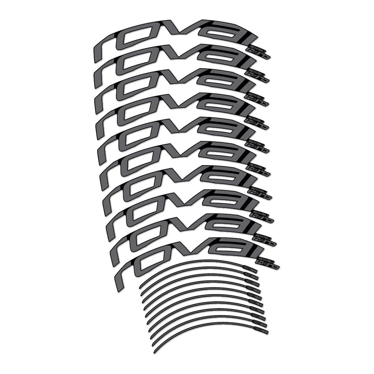 Medium Grey decal for Roval CL 64 Rim Brake road wheel 64mm – bike sticker vinyl
