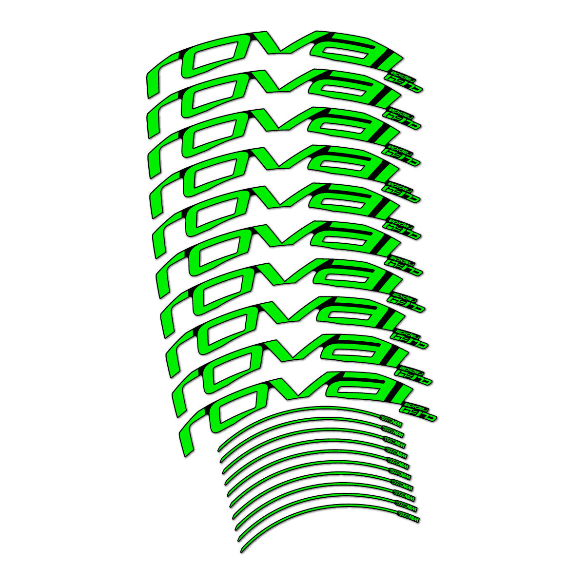 Neon Green decal for Roval CL 64 Rim Brake road wheel 64mm – bike sticker vinyl