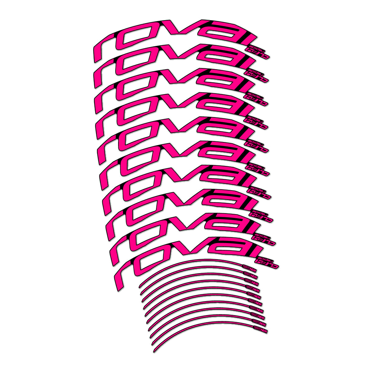 Neon Pink decal for Roval CL 64 Rim Brake road wheel 64mm – bike sticker vinyl