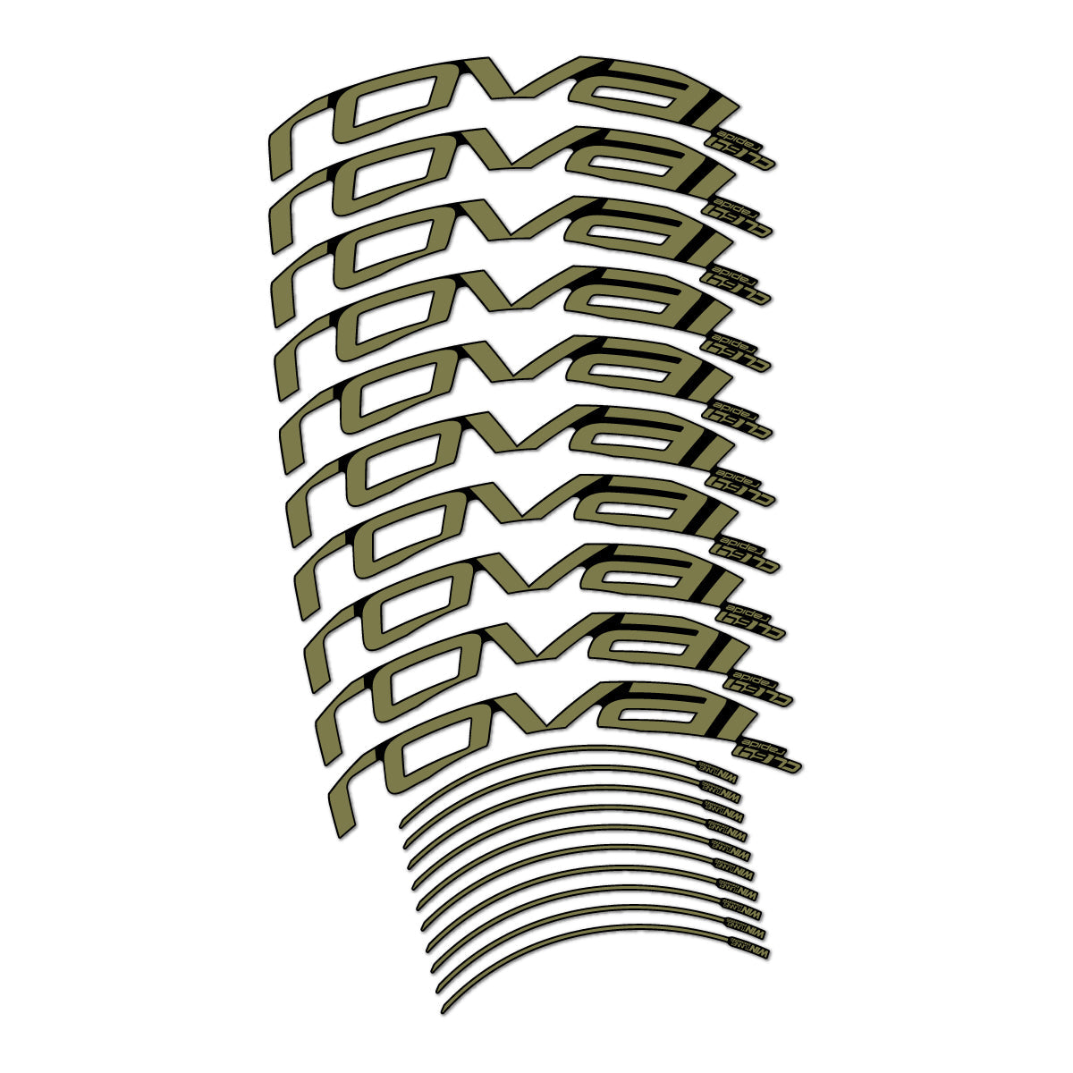 Khaki decal for Roval CL 64 Rim Brake road wheel 64mm – bike sticker vinyl