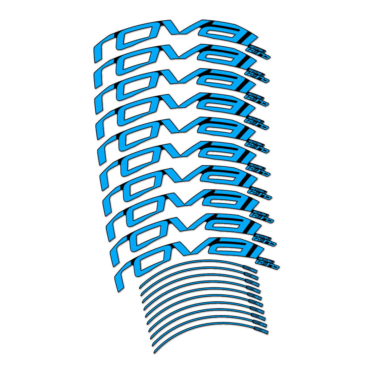 Light Blue decal for Roval CL 64 Rim Brake road wheel 64mm – bike sticker vinyl