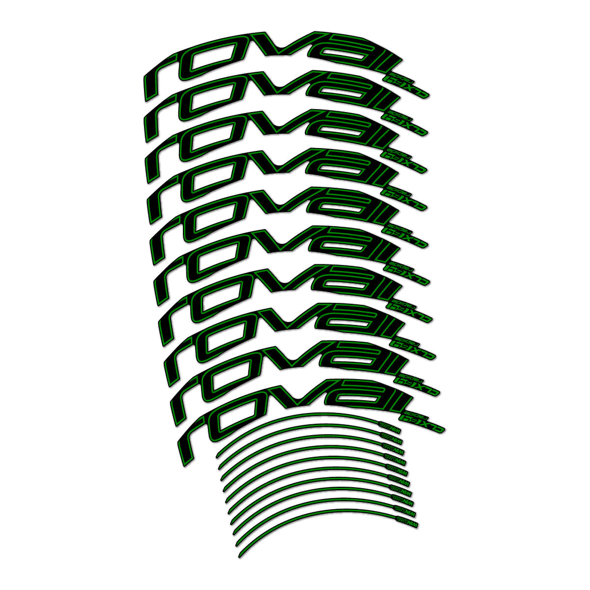 Medium Green decal for Roval CLX 64 Rim Brake road wheel 64mm – bike sticker vinyl