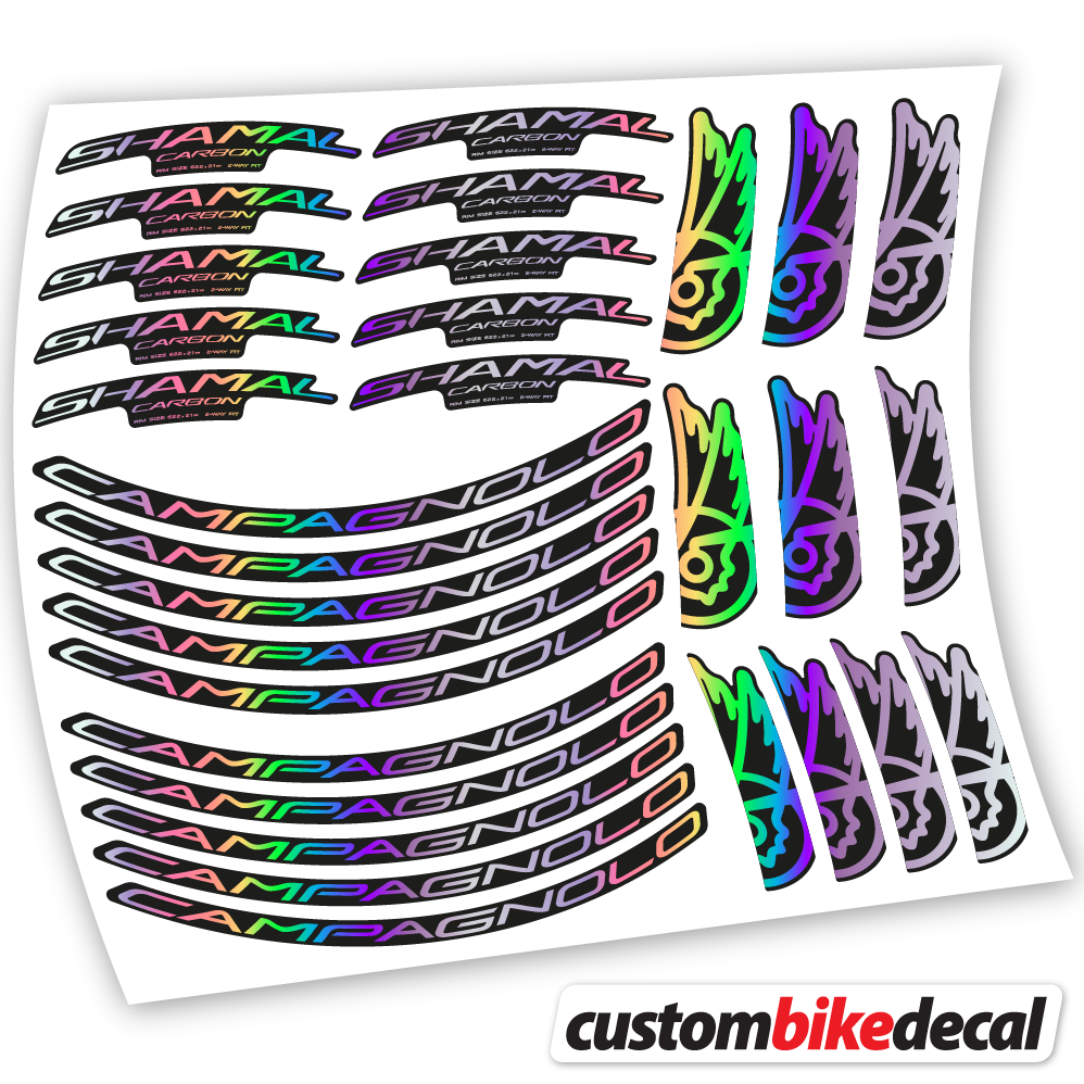 Hollographic decal for Campagnolo Shamal C21 Carbon 35+40mm road wheel – bike sticker vinyl